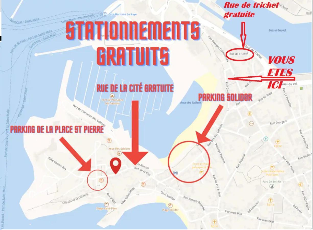 Appartement Saint Malo Vue Sur Mer Et Sur Intra Muros, Ferry, Plage Et Commerces A 50 M Bagian luar foto